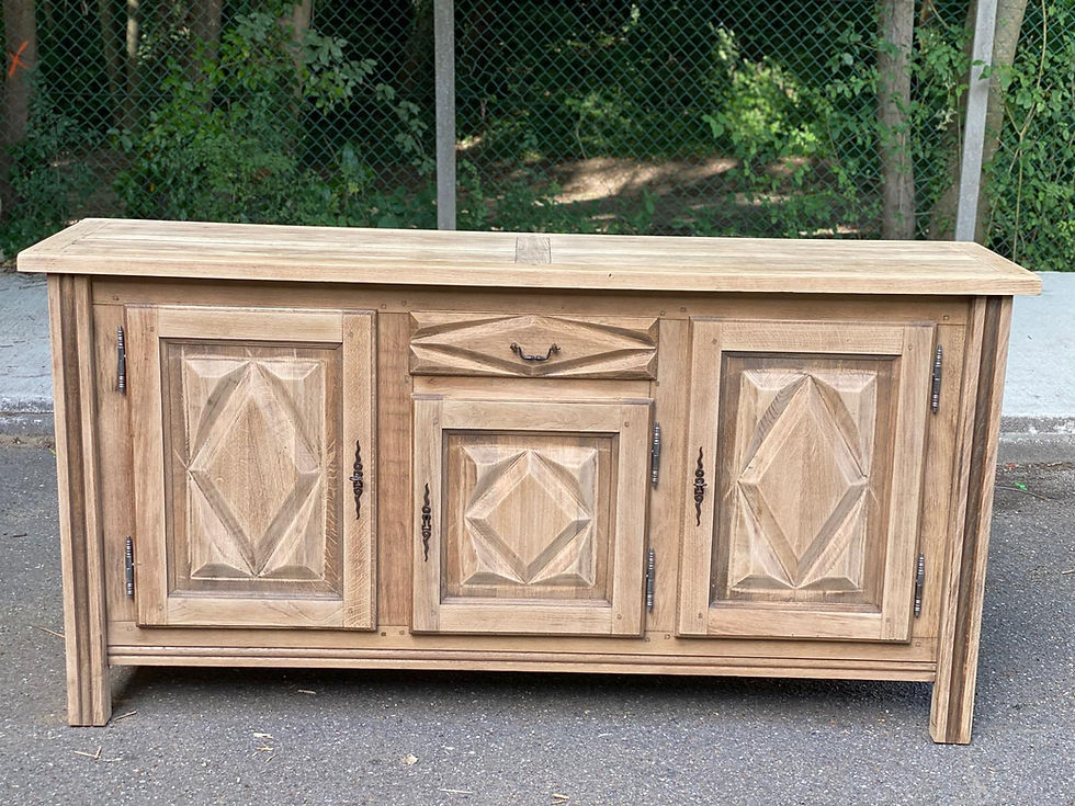 Buffet enfilade pointe de diamant brutaliste style art déco 200cm