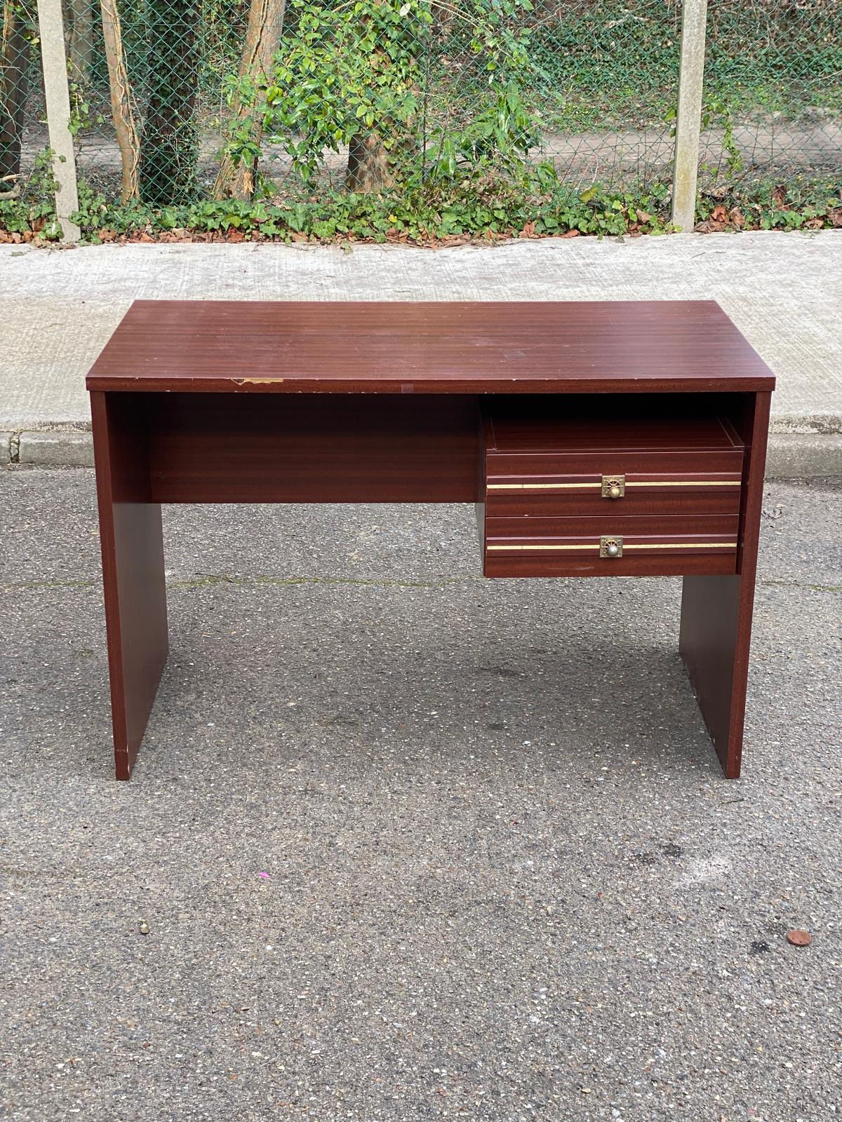Bureau scandinave vintage style Gauthier bateau 1980 en bois
