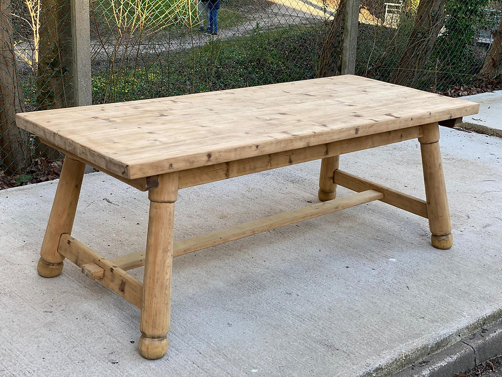 Miniature : Table de ferme Georges Robert 1960 rénovée en bois massif brut 200cm