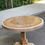Miniature : Table à manger Barrois ronde vintage rénovée en chêne massif et céramique