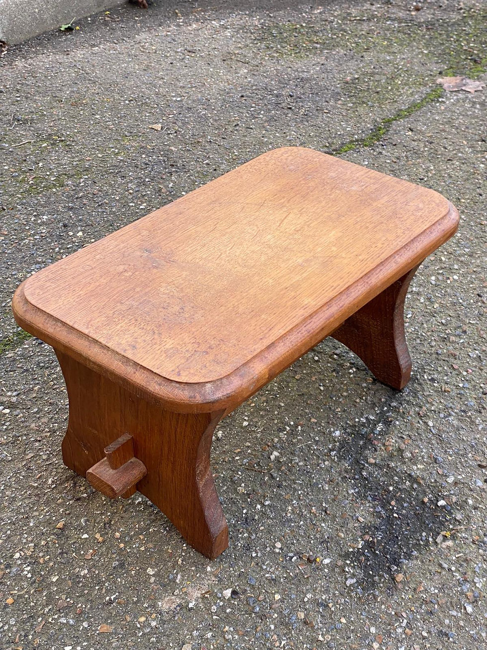 Miniature : 2 tabourets de ferme vintage en chêne massif du 19ème