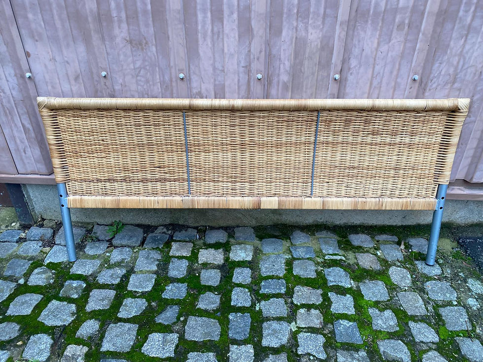Miniature : Pied de lit scandinave en bambou rotin et osier 1990 140cm