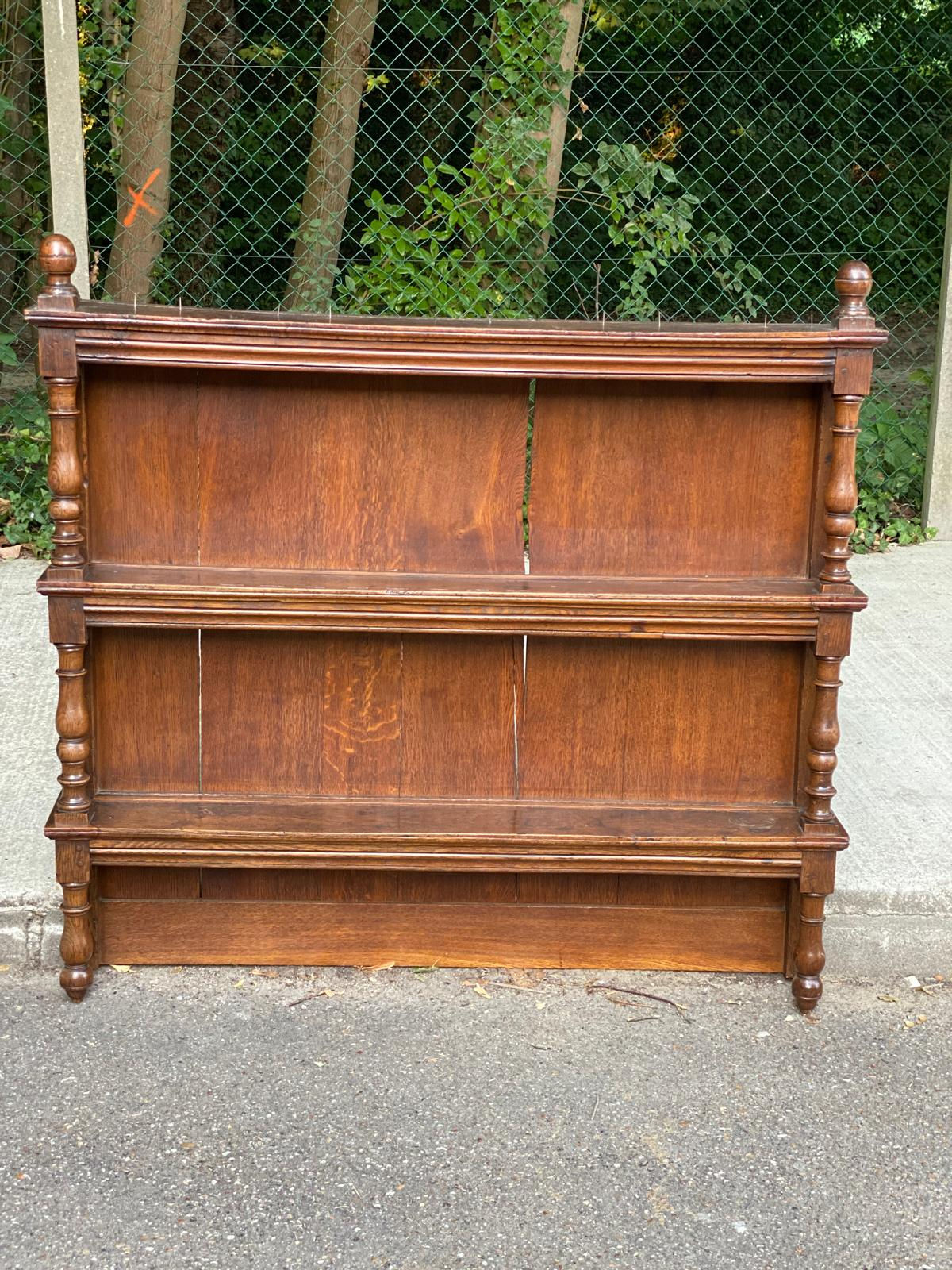 Bibliothèque étagère vintage en chêne massif du XIXème