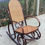 Miniature : Rocking-chair canné bois cintré 1970 fauteuil à bascule rotin