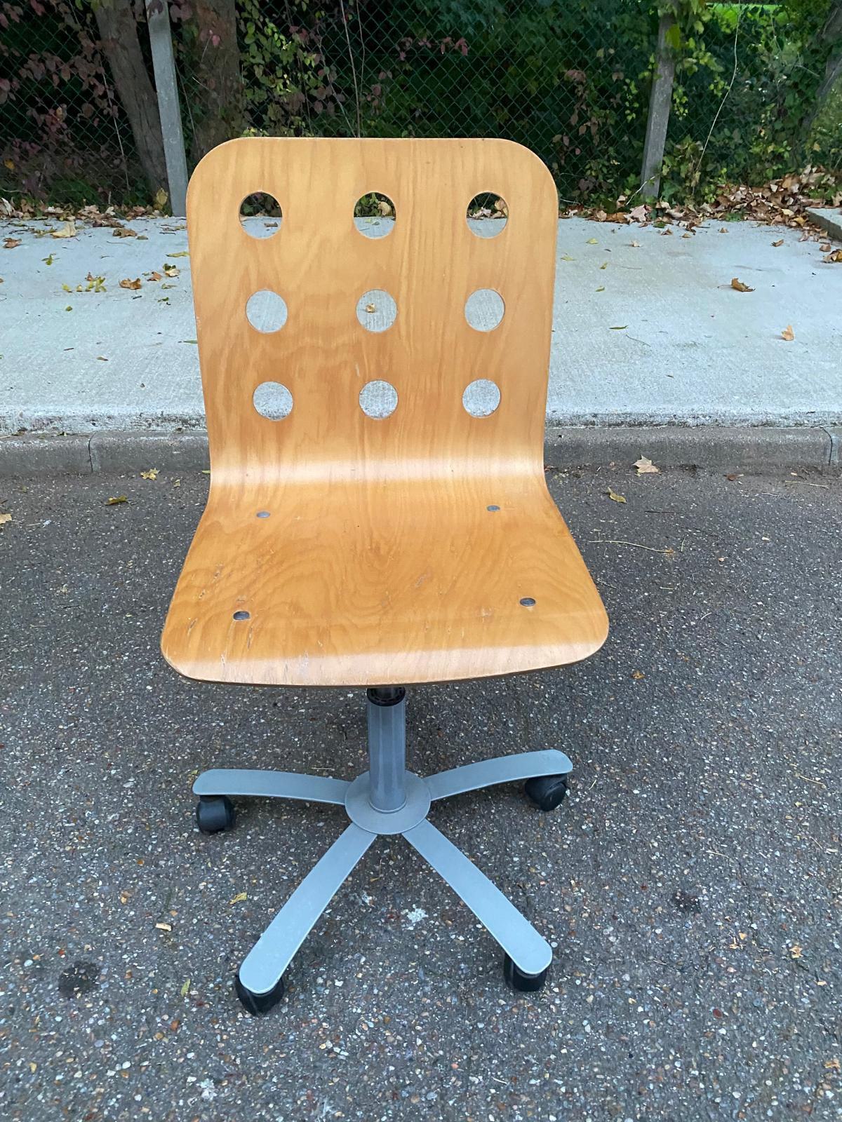 Chaise de bureau scandinave en bois courbé