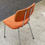Miniature : Chaise scandinave en tissu orange et acier chromé
