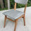 Miniature : Chaise de bureau scandinave bois massif et cuir skaï gris