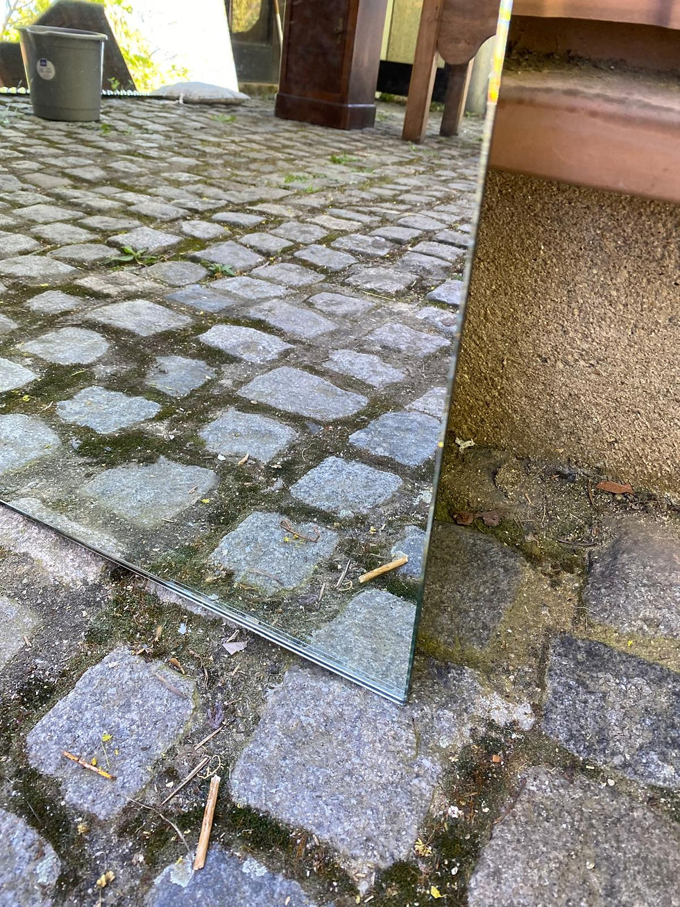 Miniature : Miroir mural convave demi-lune sans cadre pour salle de bain 62x106cm