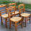Miniature : 4 chaises bois massif chêne moyen et paille style Louis Philippe sculptées