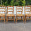 Miniature : 4 chaises Louis XV en bois massif chêne blond et paille sculptures coquille