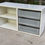 Miniature : Meuble TV buffet ikea besta blanc avec 3 tiroirs en verre 120cm