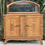 Miniature : Miroir art déco en arc sculpté rénové en bois massif chêne brut 112cm