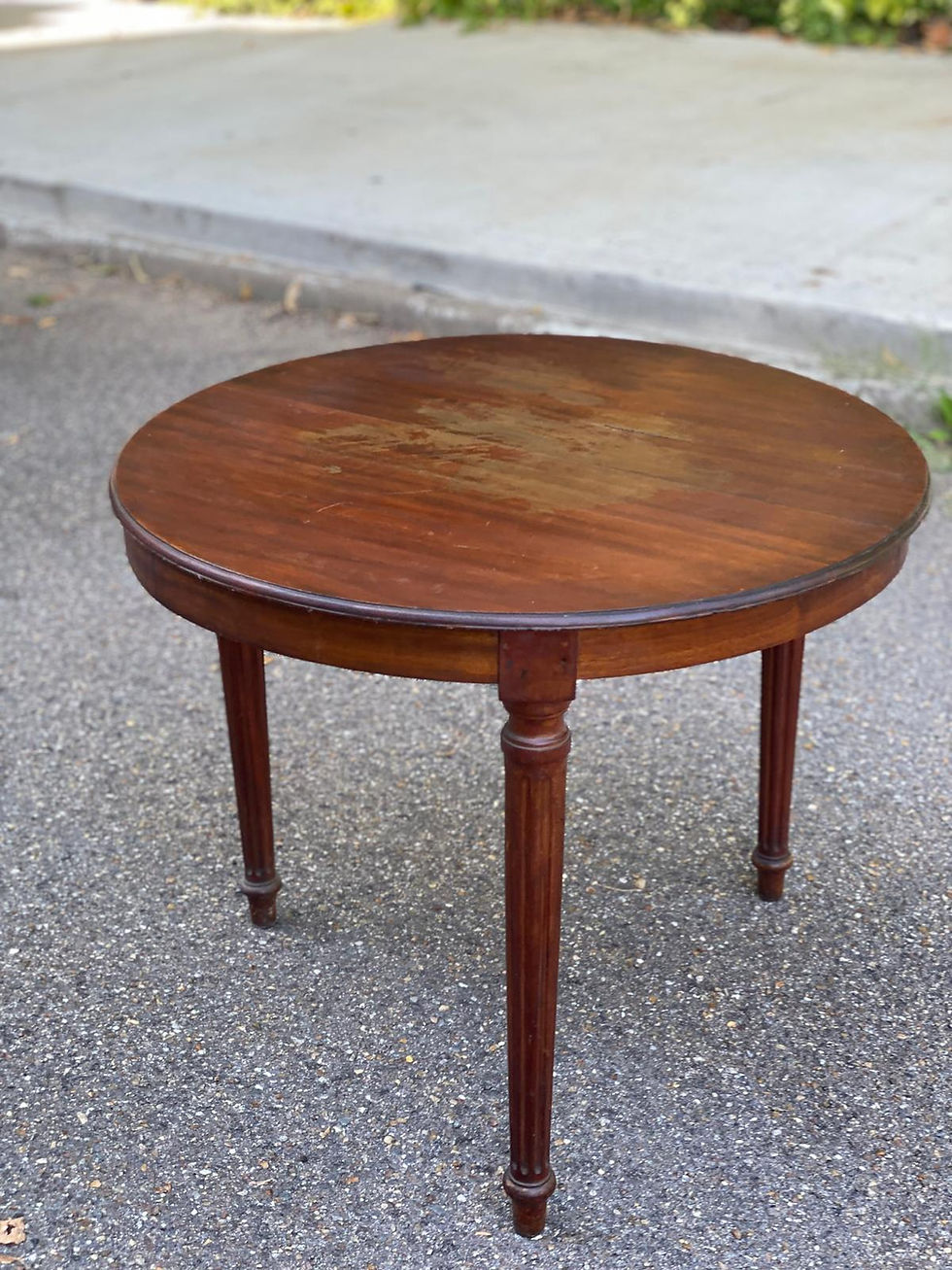 Miniature : Table basse ronde vintage Louis XVI du 19ème table d'appoint