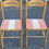Miniature : 4 chaises en bois massif paille et tissu