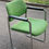 Miniature : Fauteuil de bureau scandinave tissu vert et acier courbé