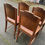 Miniature : 4 chaises gondoles art déco en bois massif chêne cuir skaï bordeaux 1930