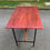 Miniature : Bureau scandinave en bois et acier noir 1960 avec 2 tiroirs