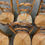 Miniature : 6 chaises bois massif et paille dossier sculpté papillon