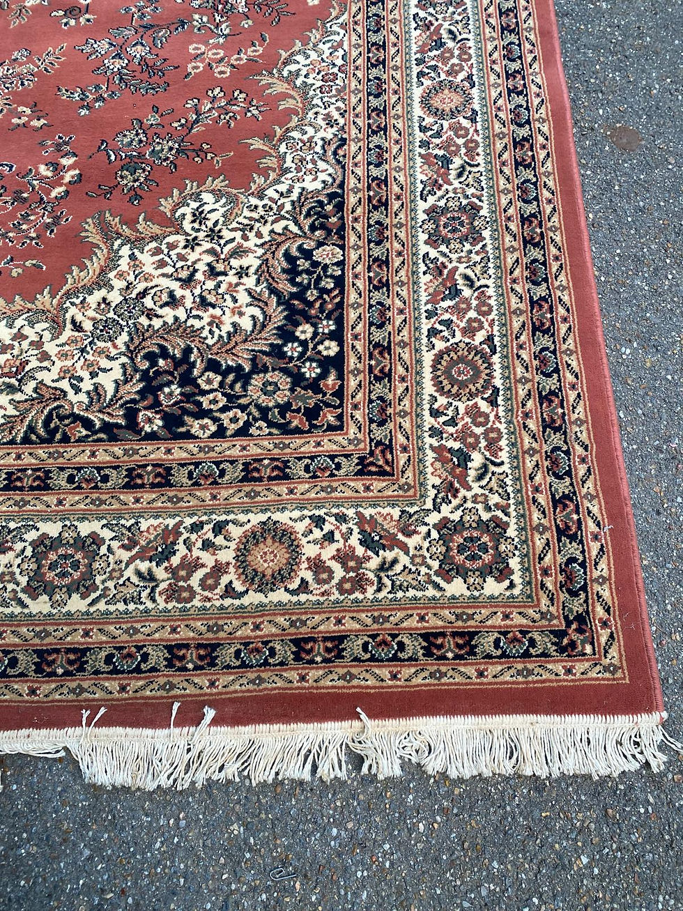 Miniature : Grand tapis persan bordeaux en laine Khorassan 250x350cm