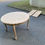 Miniature : Table à manger ronde extensible Louis XV rénové en bois brut XXème 200cm