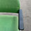 Miniature : Fauteuil de bureau scandinave tissu vert et acier courbé