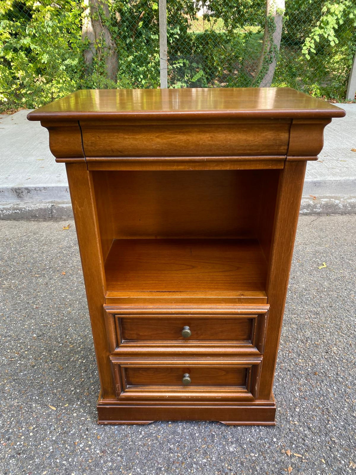 Table de chevet haute table d'appoint en bois style Louis Philippe