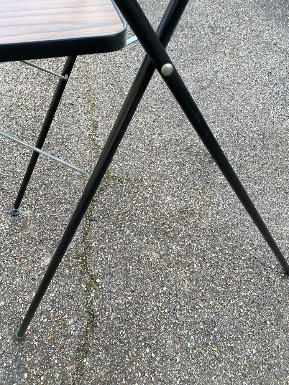 Miniature : Table de projecteur vintage pliable acier et bois 1970