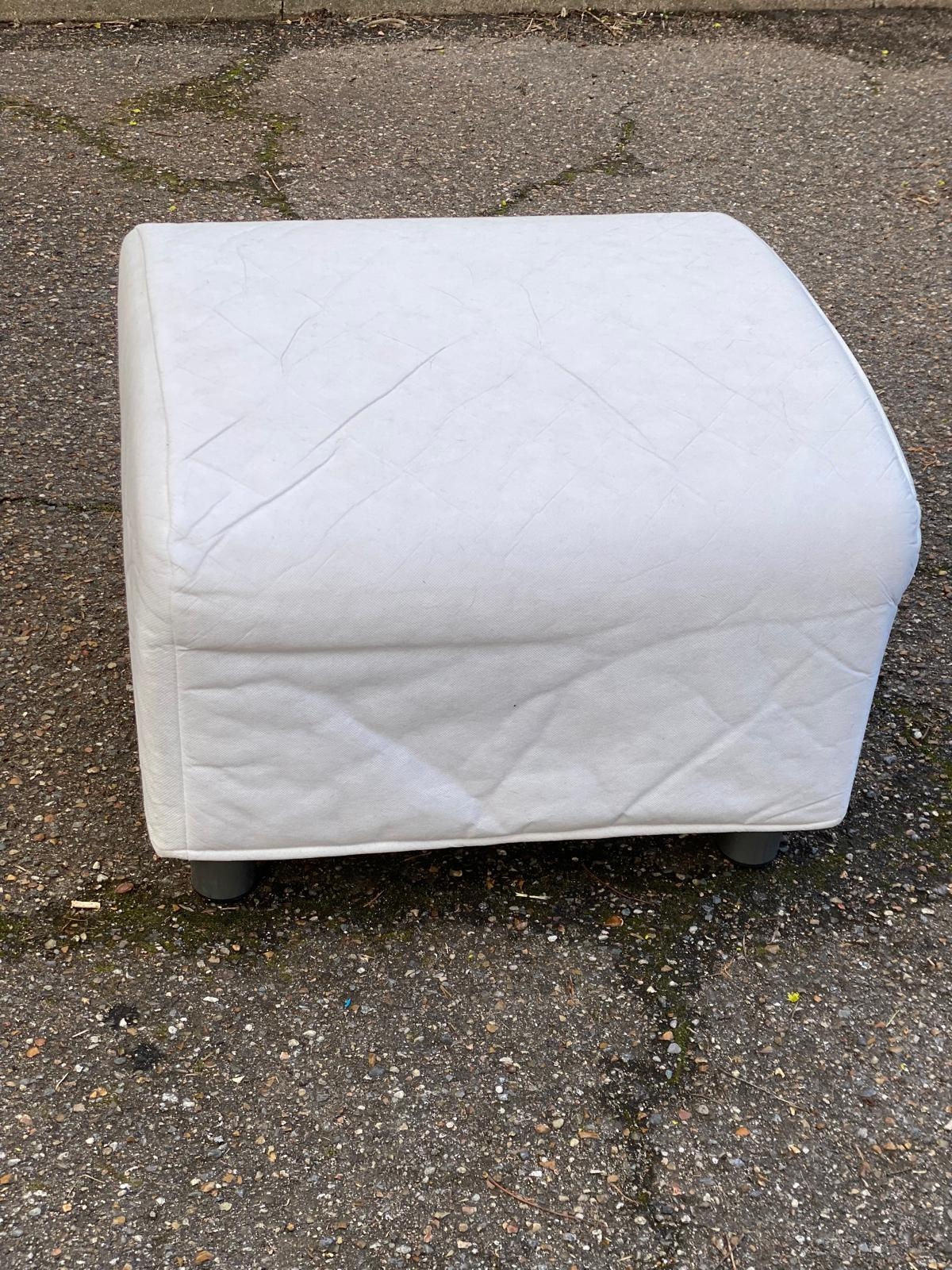 Pouf repose pied ikea klippan blanc avec housse amovible