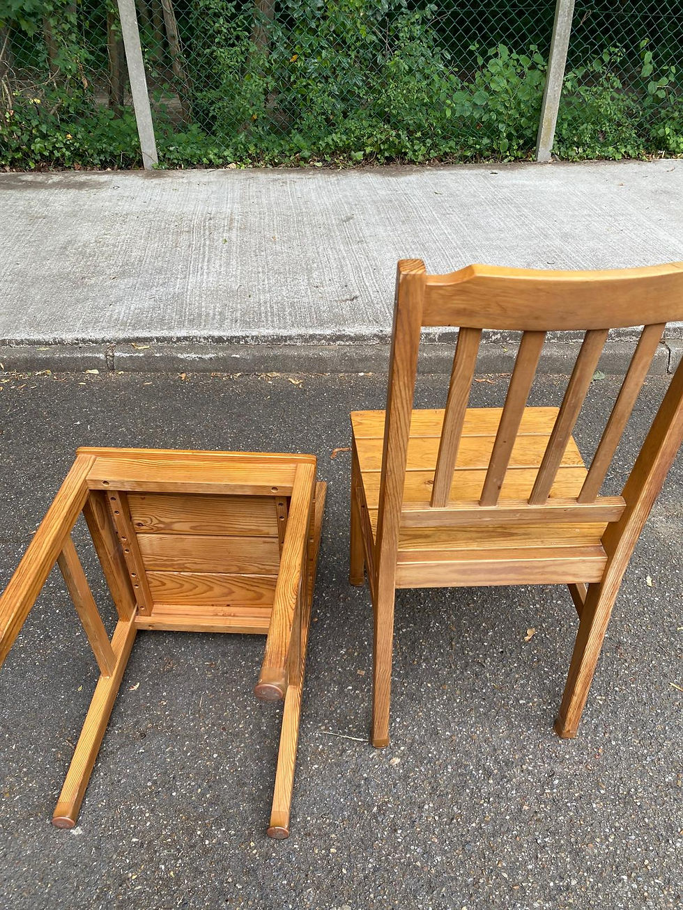 Miniature : 2 chaises de salle à manger en bois massif