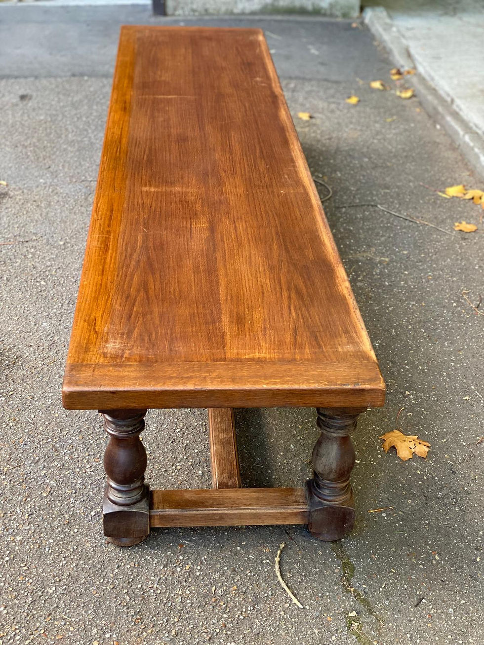 Miniature : Banc de ferme vintage du 19ème en bois massif 250cm
