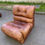 Miniature : Canapé modulaire en cuir marron de cognac style Nuvolone Italie 1970