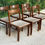 Miniature : 6 chaises Scandinaves Baumann bois massif et tissu beige