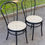 Miniature : Paire de chaises de bistrot en acier noir et cannage plastique