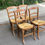 Miniature : 4 chaises bois massif chêne moyen et paille style Louis Philippe