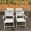 Miniature : 4 chaises pliables en bois massif blanc avec accoudoir