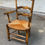 Miniature : Fauteuil de bureau provençal en bois massif et paille