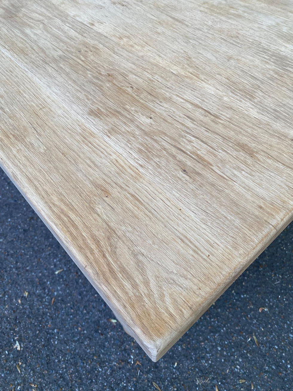 Miniature : Table à manger de ferme extensible rénovée en chêne massif brut années 50