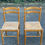 Miniature : 4 chaises en bois massif paille et tissu