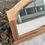 Miniature : Miroir art déco en arc sculpté rénové en bois massif chêne brut 112cm