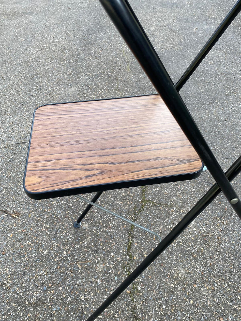 Miniature : Table de projecteur vintage pliable acier et bois 1970