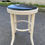Miniature : Tabouret rond en bois courbé blanc et cuir noir