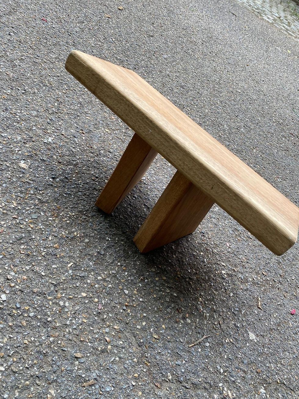Miniature : Tabouret de yoga méditation en teck massif