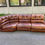 Miniature : Canapé modulaire en cuir marron de cognac style Nuvolone Italie 1970