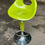 Miniature : Tabouret haut de bar pivotant laqué vert fluo réglable acier chromé