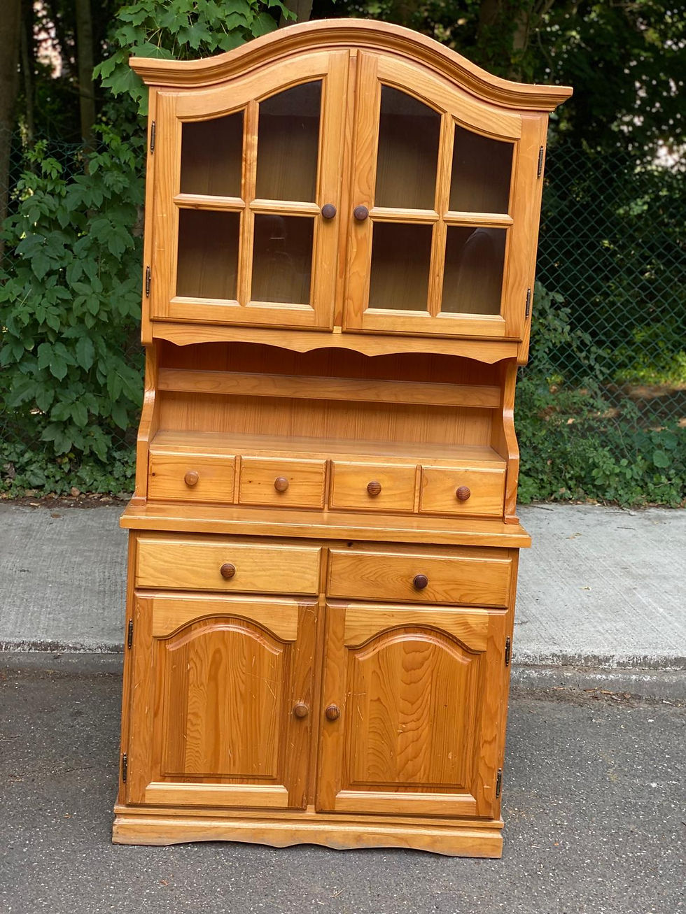 Vitrine scandinave en pin massif 2 corps