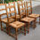 Miniature : 6 chaises bois massif clair et paille dossier haut type ferme