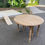 Miniature : Table ronde extensible Louis Philippe XIXème à volet pliable 6 pieds 225cm