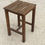 Miniature : Tabouret carré vintage en bois massif 45cm
