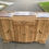 Miniature : Buffet parisien art déco vintage rénové en bois massif et marbre rose 160cm