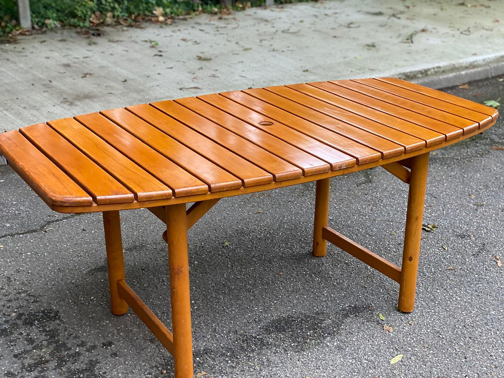 Miniature : Table de jardin pliable Clairitex 1970 en bois massif 160x80cm